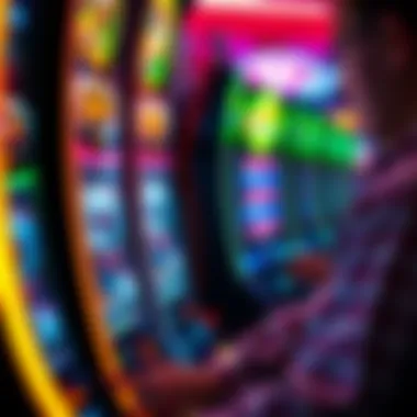 A close-up of a player engaging with a slot machine interface