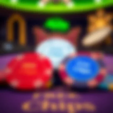 A close-up of free chips available in Abzorba Live Blackjack, highlighting their vibrant colors and design