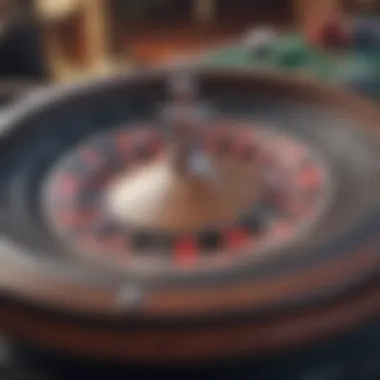The Thrill of Roulette: Chance in Action A close-up of a roulette wheel in motion, highlighting the element of chance.