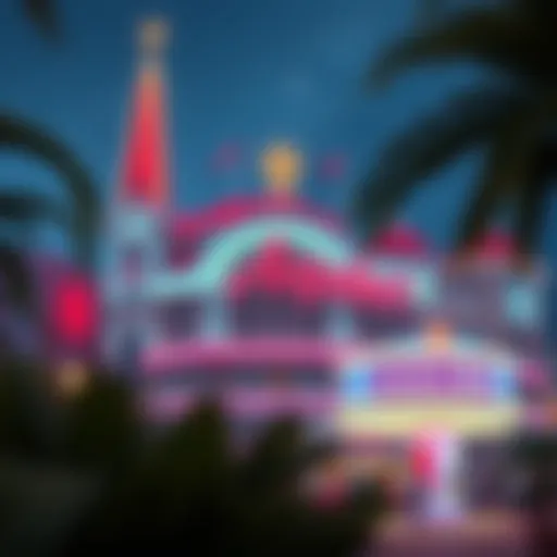 Exterior view of Aqueduct Casino showcasing its grand architecture