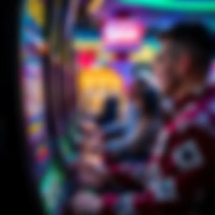 A close-up view of a player enjoying an Aristocrat slot machine.