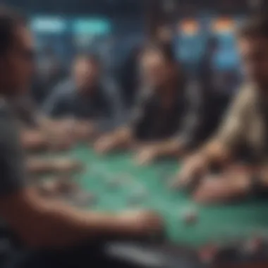 Strategy and Tactics in High-Stakes Gaming Strategic gameplay at a high-stakes betting table illustrating player tactics