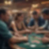 A vibrant poker tournament scene showcasing intense focus and competitive spirit