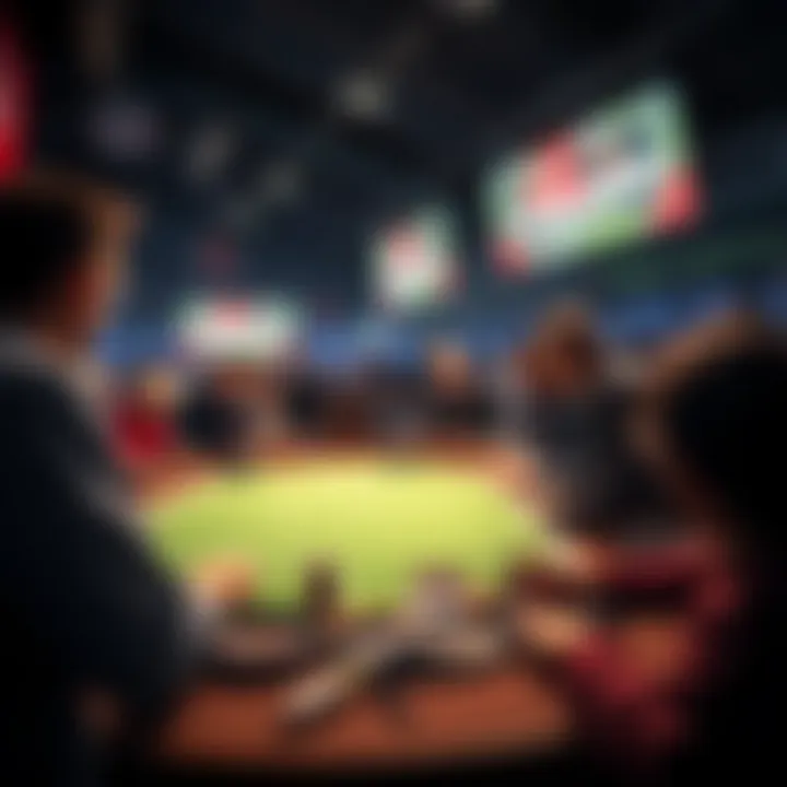 Engaging atmosphere of a football betting squares event