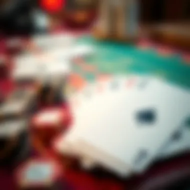 A close-up of baccarat cards on a table