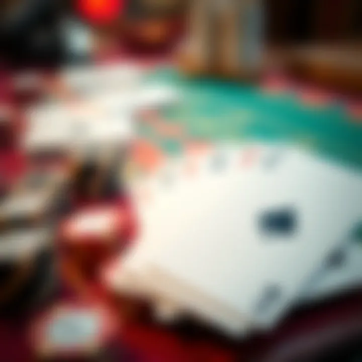 A close-up of baccarat cards on a table