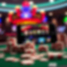 A smartphone screen displaying a vibrant mobile gambling app interface