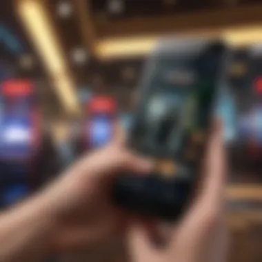User Engaging with a Slot App on Smartphone User engaging with a slot app on a smartphone