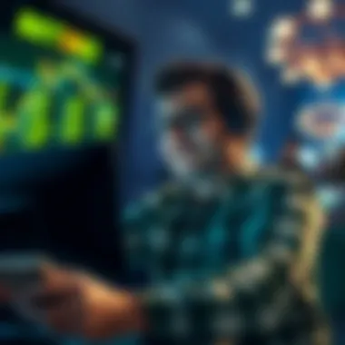 Illustration of a person enjoying online betting experience