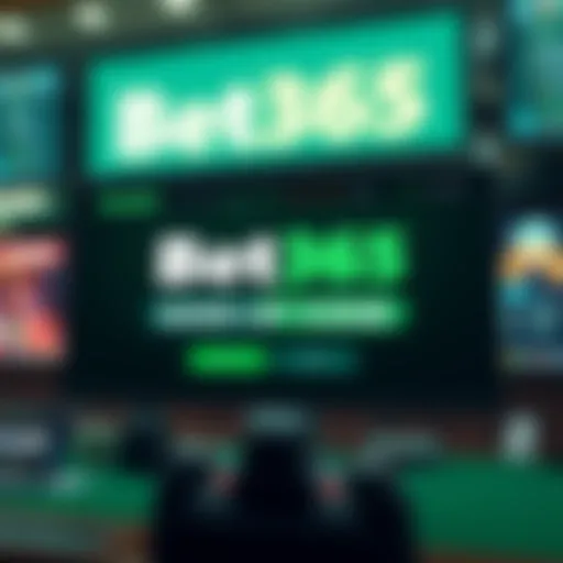 Visual representation of Bet365 platform with sign up code highlighted