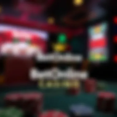 Illustration of the BetOnline Casino logo with promotional elements