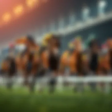 A race card showcasing various horses and their statistics