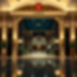 Elegant casino entrance showcasing luxury
