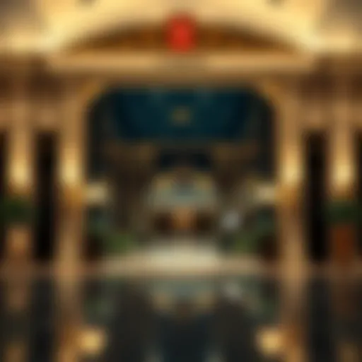 Elegant casino entrance showcasing luxury
