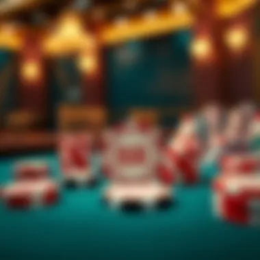 An elegant poker table set with BR poker chips in a gaming environment