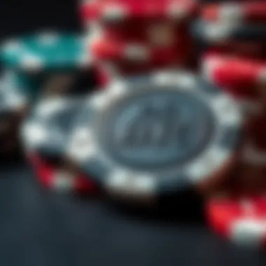 Close-up of BR poker chips highlighting texture and weight