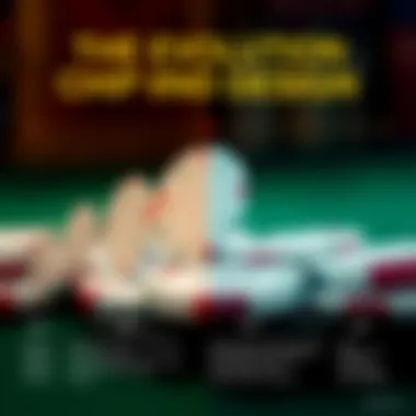 A comparison graphic highlighting the evolution of casino chip designs from historical to contemporary.