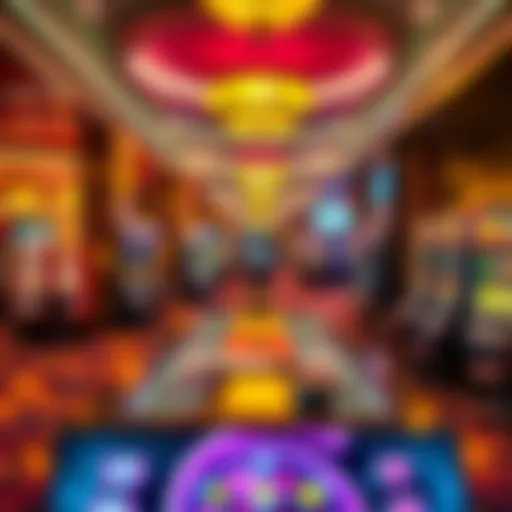 Interior view of a vibrant Indiana casino showcasing gaming tables and slot machines