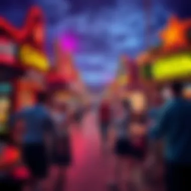 A vibrant nightlife scene near casinos in Sheridan, illustrating the social environment and entertainment options