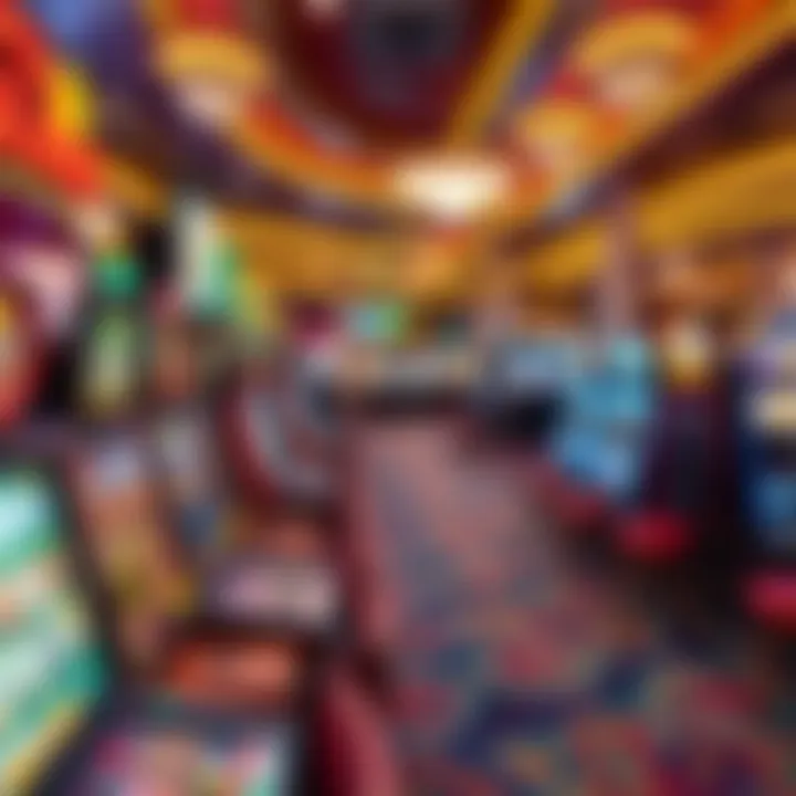 Catawba Casino Gaming Floor Vibrant gaming floor filled with various slot machines and gaming tables