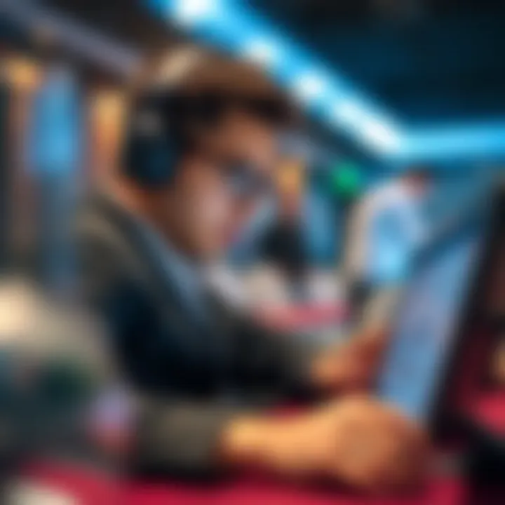 A player analyzing poker strategies on a digital platform