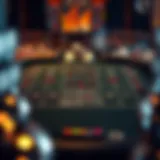 Intricate layout of a baccarat table showcasing betting areas