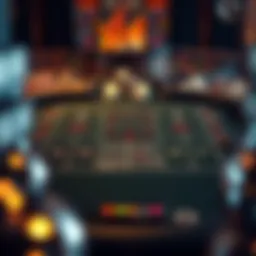 Intricate layout of a baccarat table showcasing betting areas