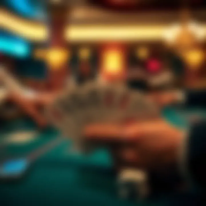 Baccarat Cards Dealt Close-up of baccarat cards being dealt in a game setting