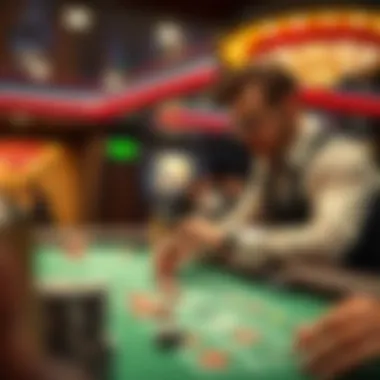 Player Betting Options A focused player analyzing their betting options at the table