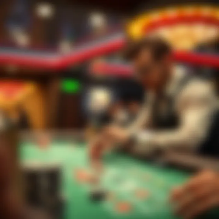 Player Betting Options A focused player analyzing their betting options at the table