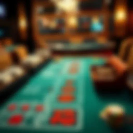 Craps table layout showcasing bets