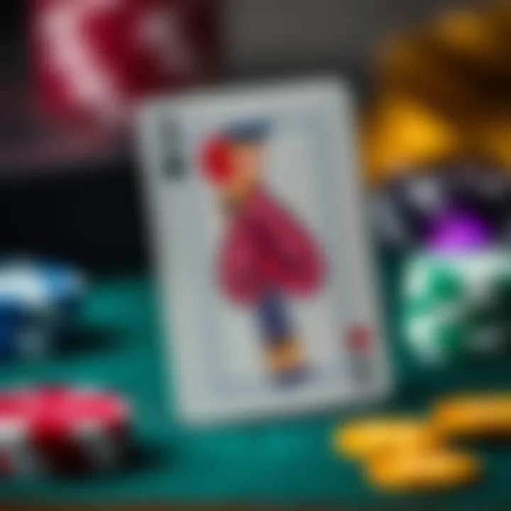Close-up of a playing card featuring a unique theme that blends art and gaming.