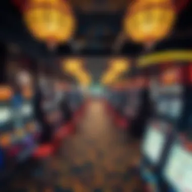 A bustling casino floor with slots in a strategic layout
