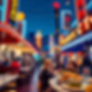 Vibrant culinary scene featuring local delicacies