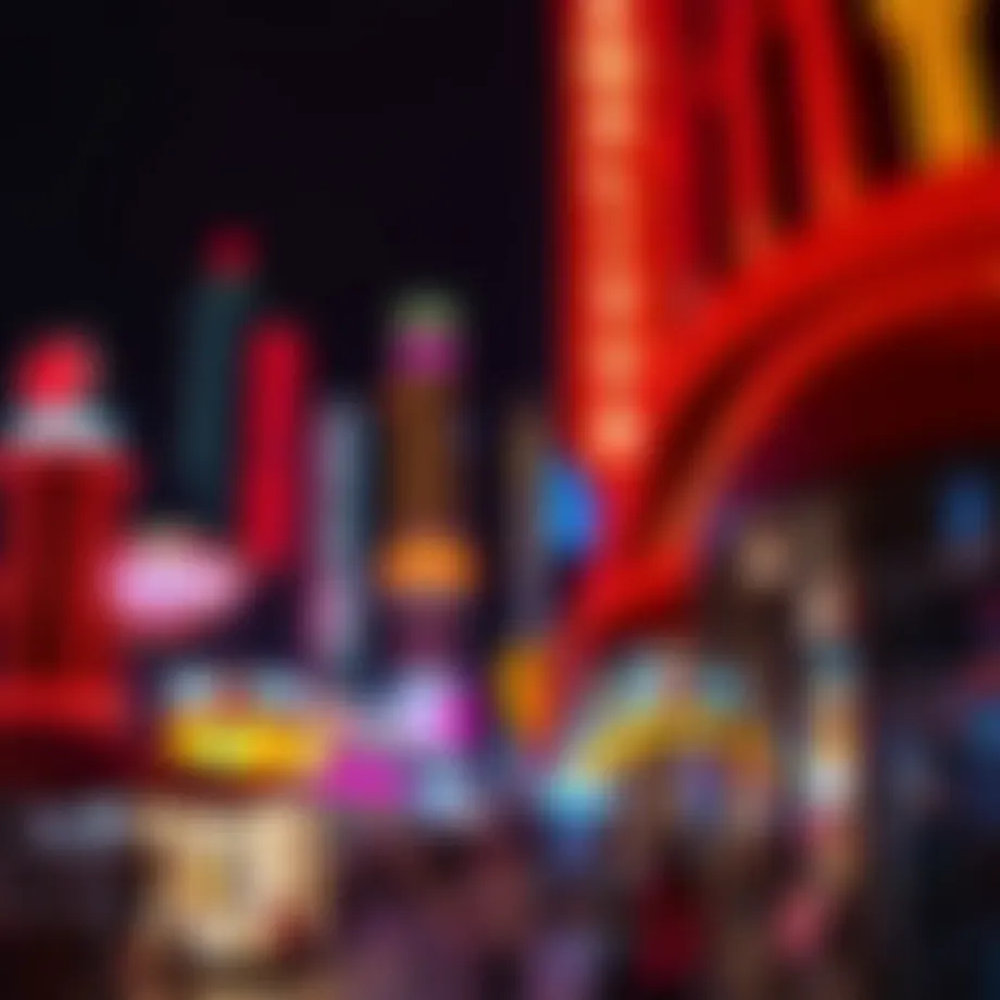 Vibrant nightlife scene in Atlantic City with neon lights