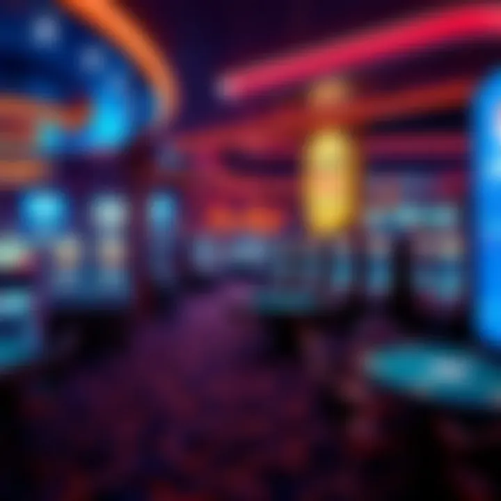 Gaming floor filled with slot machines and card tables