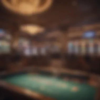 Exciting Gaming Atmosphere Inside BetRivers Casino Interior of BetRivers Casino featuring gaming tables and slot machines in action