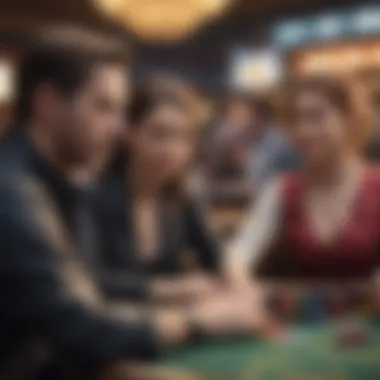 Engaging Patron Experience at BetRivers Casino Scene capturing patrons engaged in gaming and social interactions at BetRivers Casino