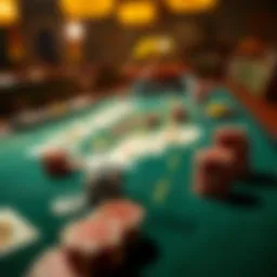 A captivating blackjack table setup with cards and chips