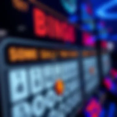 Digital Interface of Blackout Bingo Game Close-up view of a digital Bingo game interface