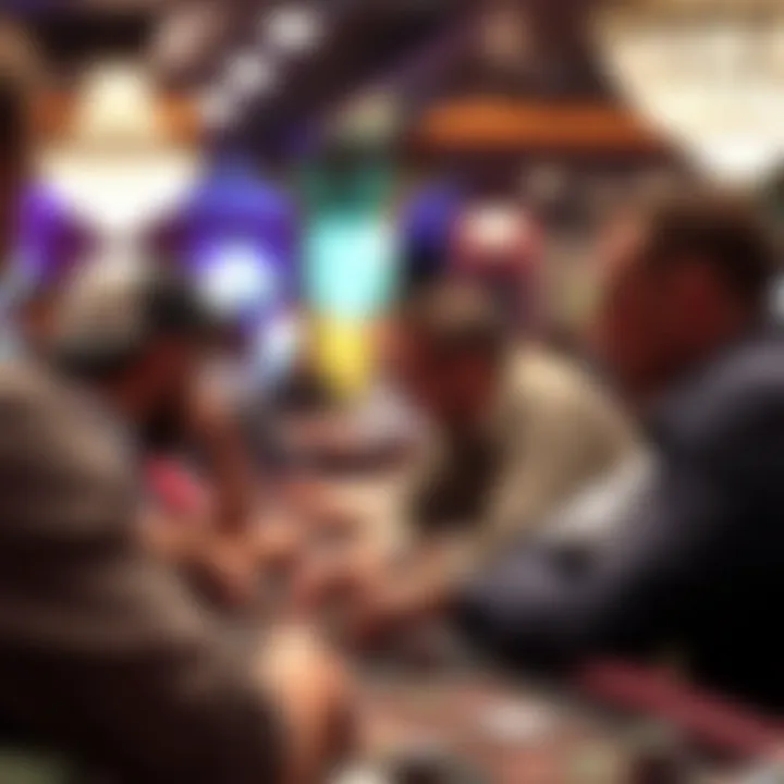 A group of players engaged in a competitive poker tournament
