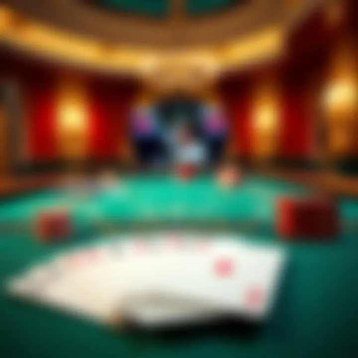 Elegant baccarat setup with cards