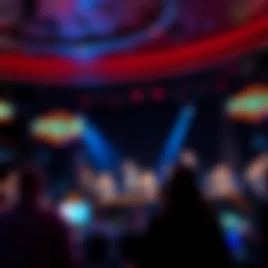 Live entertainment stage with performers