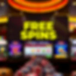 Casino interface showcasing free spins offer