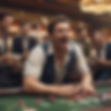 Celebrating a Winning Moment A satisfied player celebrating a win at a gaming table
