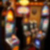 An illustration showcasing classic slot machines with vintage designs