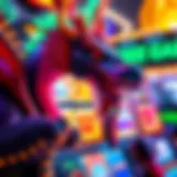 A stunning visual of a dragon-themed slot machine with vibrant colors and intricate designs