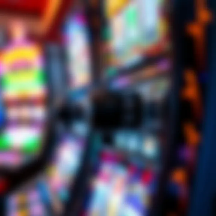 A close-up view of a modern slot machine with vibrant graphics and interactive features.