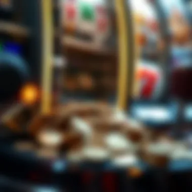 Coins spilling out of a slot machine