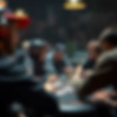 Community interactions among players in a four card poker setting